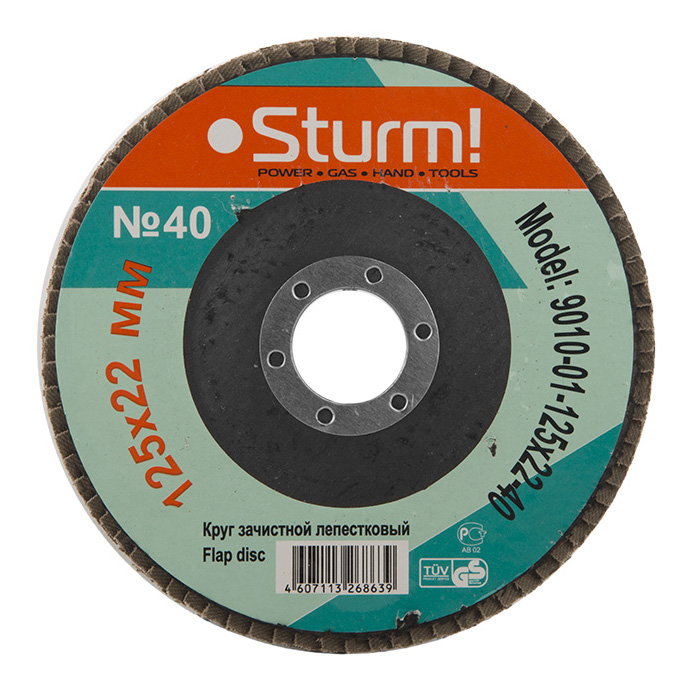 Диск лепестковый для угловых шлифмашин Sturm! 9010-01-125x22-40 пильный диск по дереву sturm