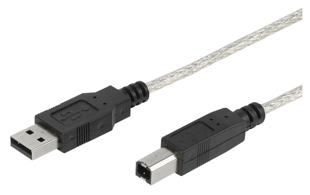 фото Кабель vivanco usb a-usb b, m-m 3м transparent (45230)