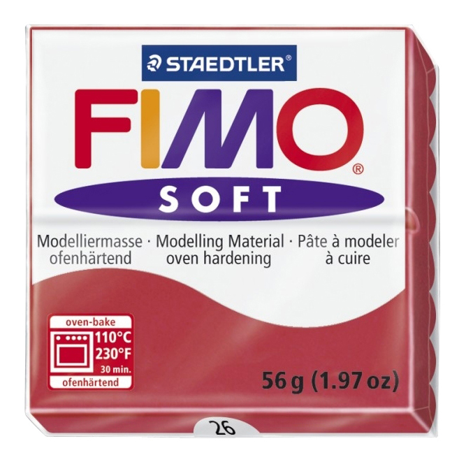 Глина вишневый 56 г, Глина для лепки FIMO Глина вишневый 56 г, Staedtler, бордовый  - купить