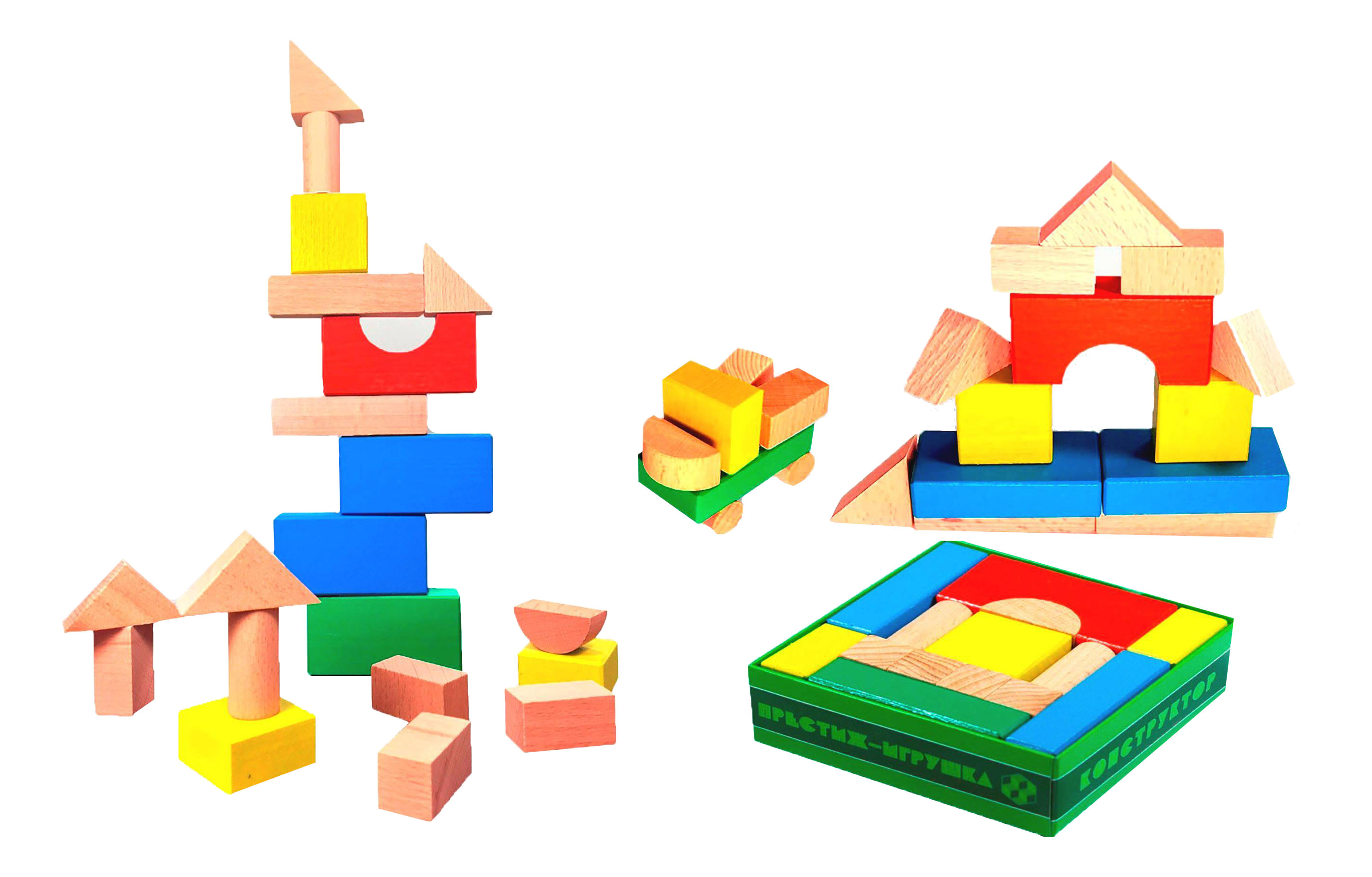 фото Конструктор деревянный престиж-игрушка конструктор деревянный цветной 20 деталей