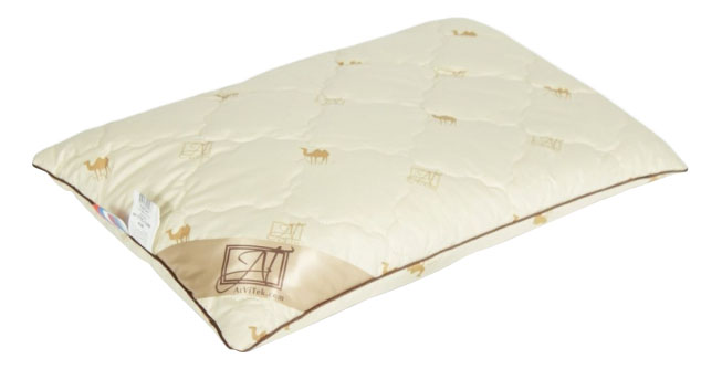 Подушка для сна АльВиТек полиэстер, шерсть верблюжья 60x60 см