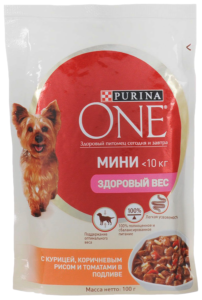 фото Влажный корм для собак purina one моя собака... любитель поесть, курица, рис, томаты, 100г