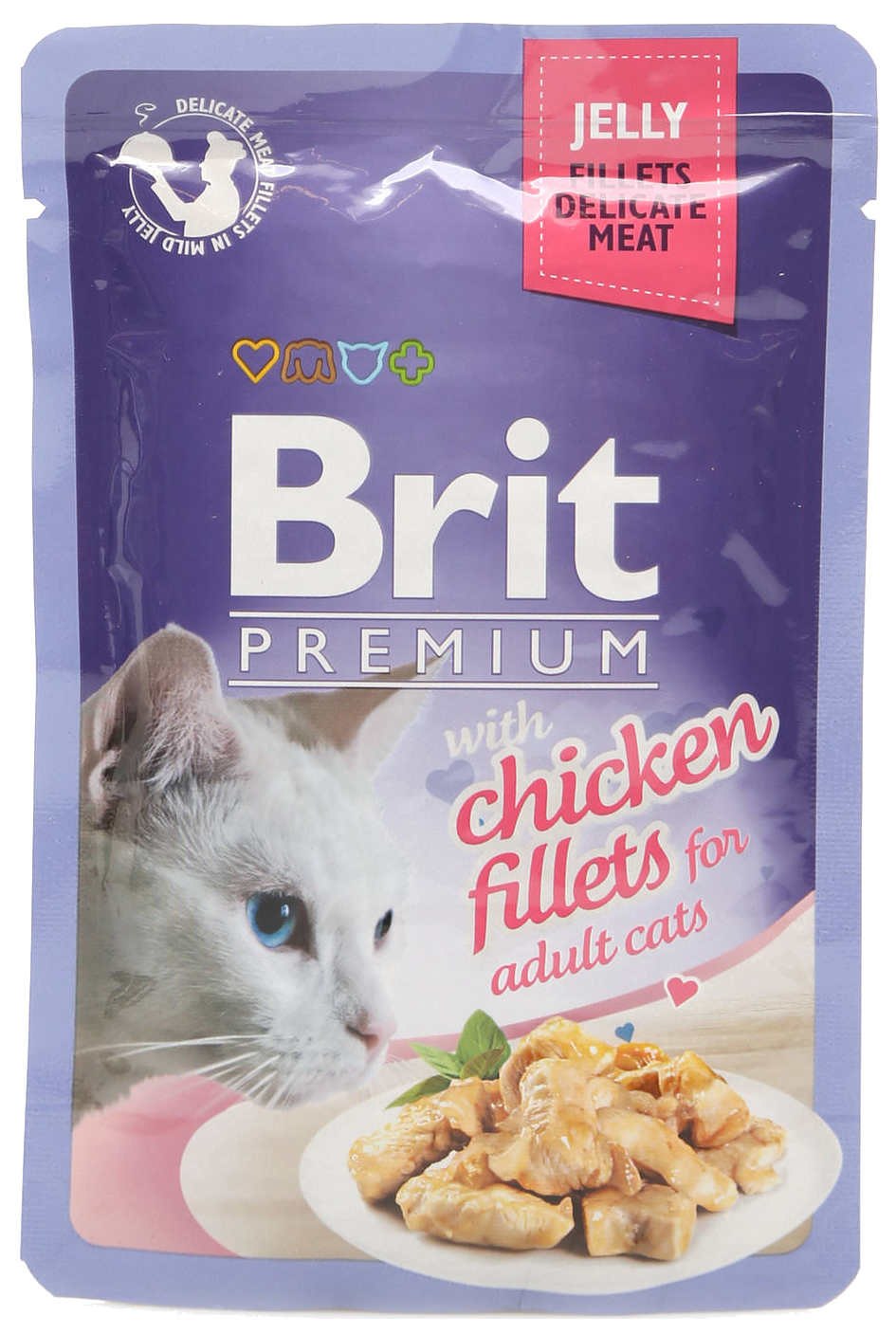 фото Влажный корм для кошек brit premium, в желе,курица, 24шт, 85г