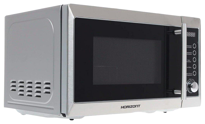 Микроволновая печь с грилем HORIZONT 20MW800-1479BFS серый, черный микроволновая печь с грилем horizont 20mw800 1479bds серебристый