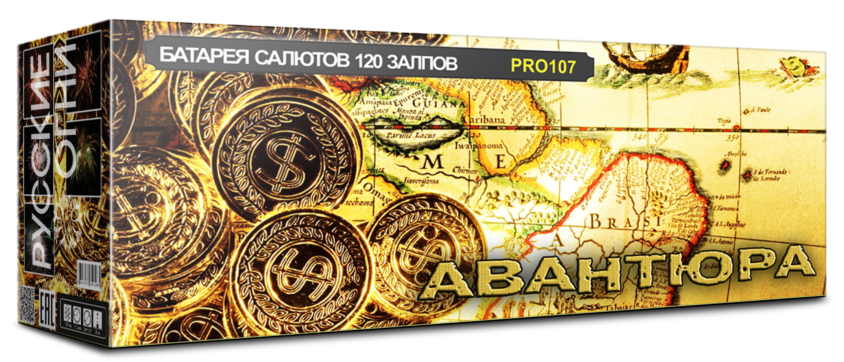 

Супер-салют Русские Огни PRO107-1 Авантюра 120 залпов
