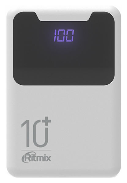 

Внешний аккумулятор Ritmix RPB-10005 1\0000 мА-ч 2USB 2,1 А White, RPB-10005