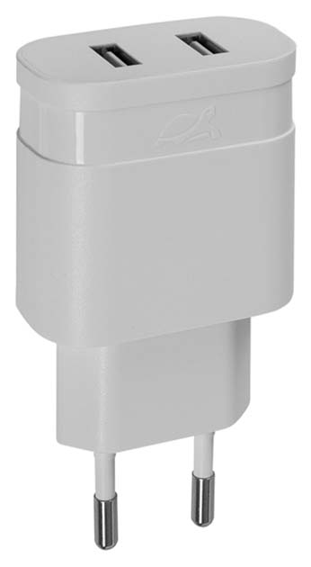 фото Сетевое зарядное устройство rivacase rivapower ps4122 w00, 2 usb, 3 a, white