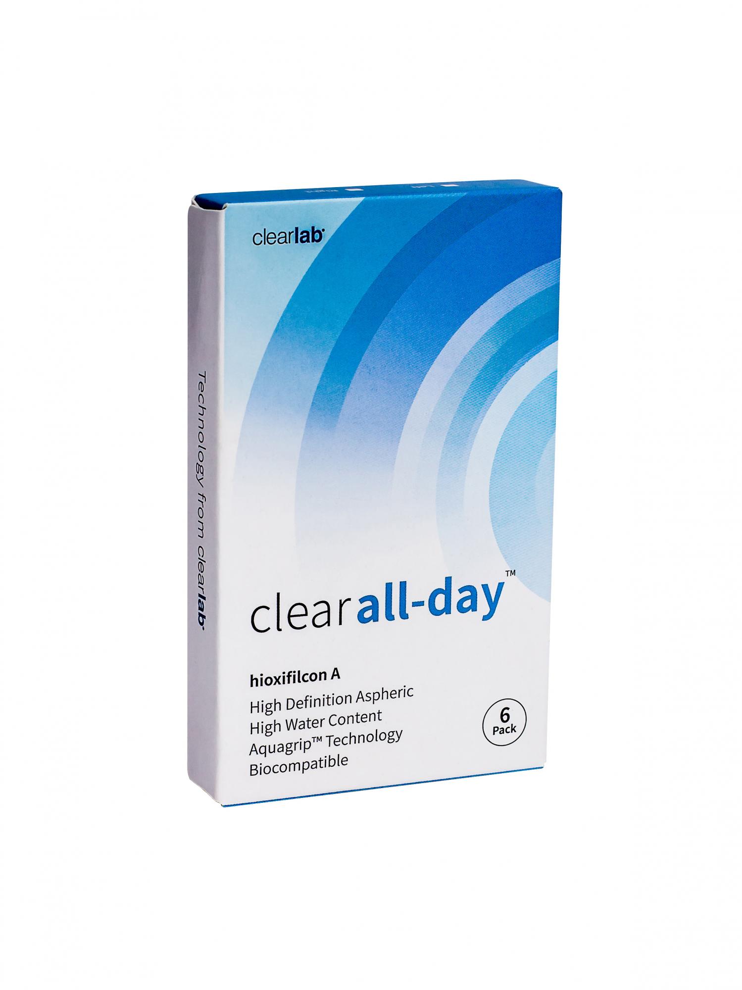 Купить Контактные линзы ClearLab Clear All-Day 6 линз R 8.6 -01, 00