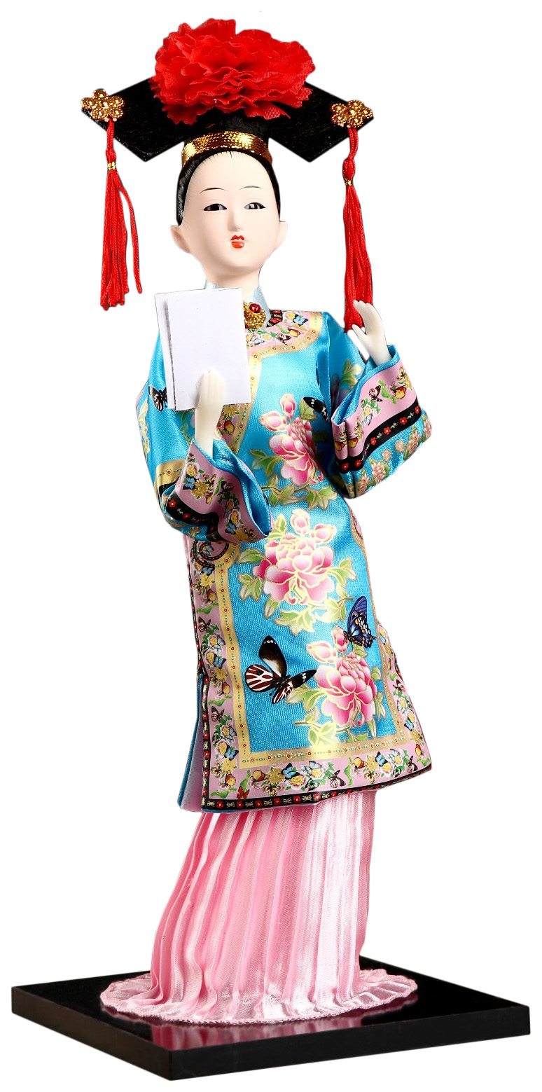 фото Кукла коллекционная "китаянка в национальном платье с письмом" 32х12,5х12,5 см sima-land