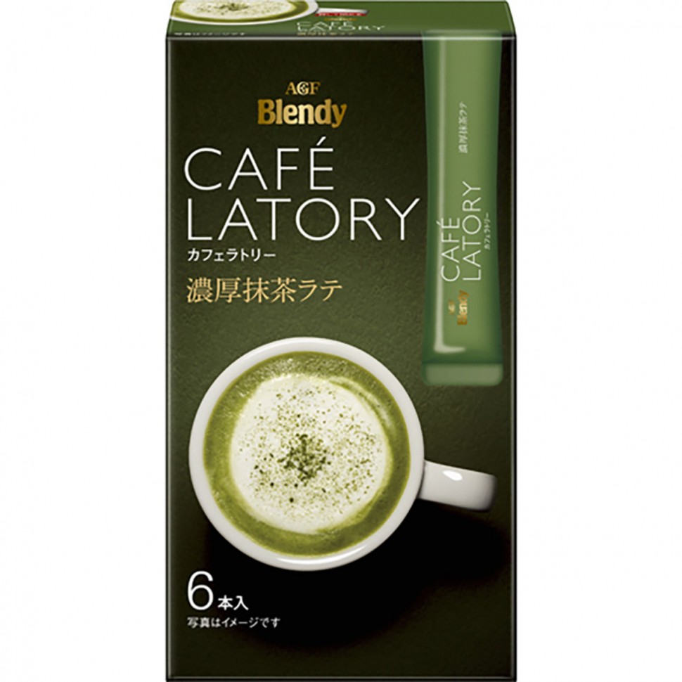 Чай зеленый растворимый AGF Cafe Latory Бленди латте в стиках 6 шт