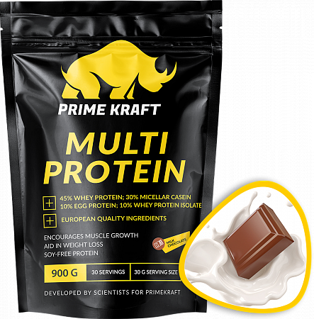 фото Протеин prime kraft multi protein, 900 г, молочный шоколад
