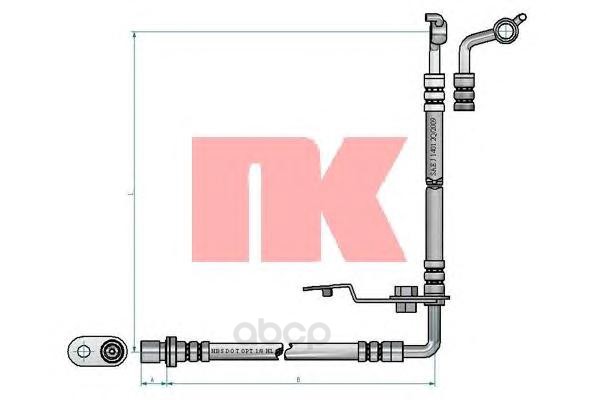 фото Шланг тормозной системы nk 853275 передний левый