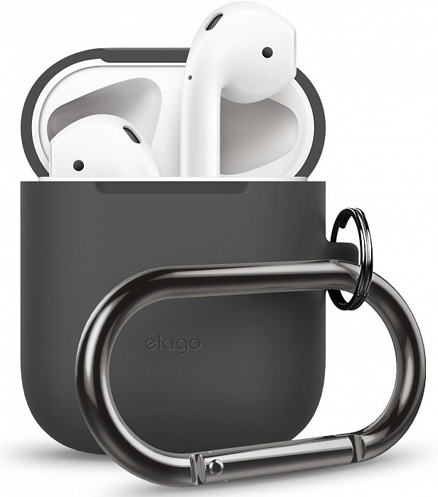 фото Чехол elago airpods hang case (eapsc-hang-dgy) для зарядного кейса airpods (dark grey)