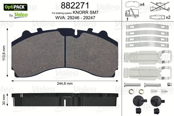 

Тормозные колодки Valeo дисковые 882271