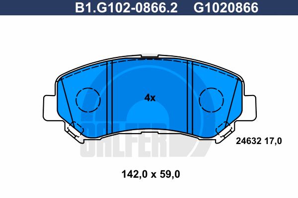 

Комплект тормозных дисковых колодок GALFER B1.G102-0866.2