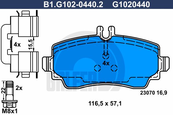 

Тормозные колодки GALFER дисковые B1G10204402