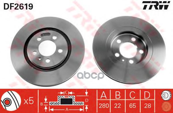 фото Тормозной диск trw/lucas df2619