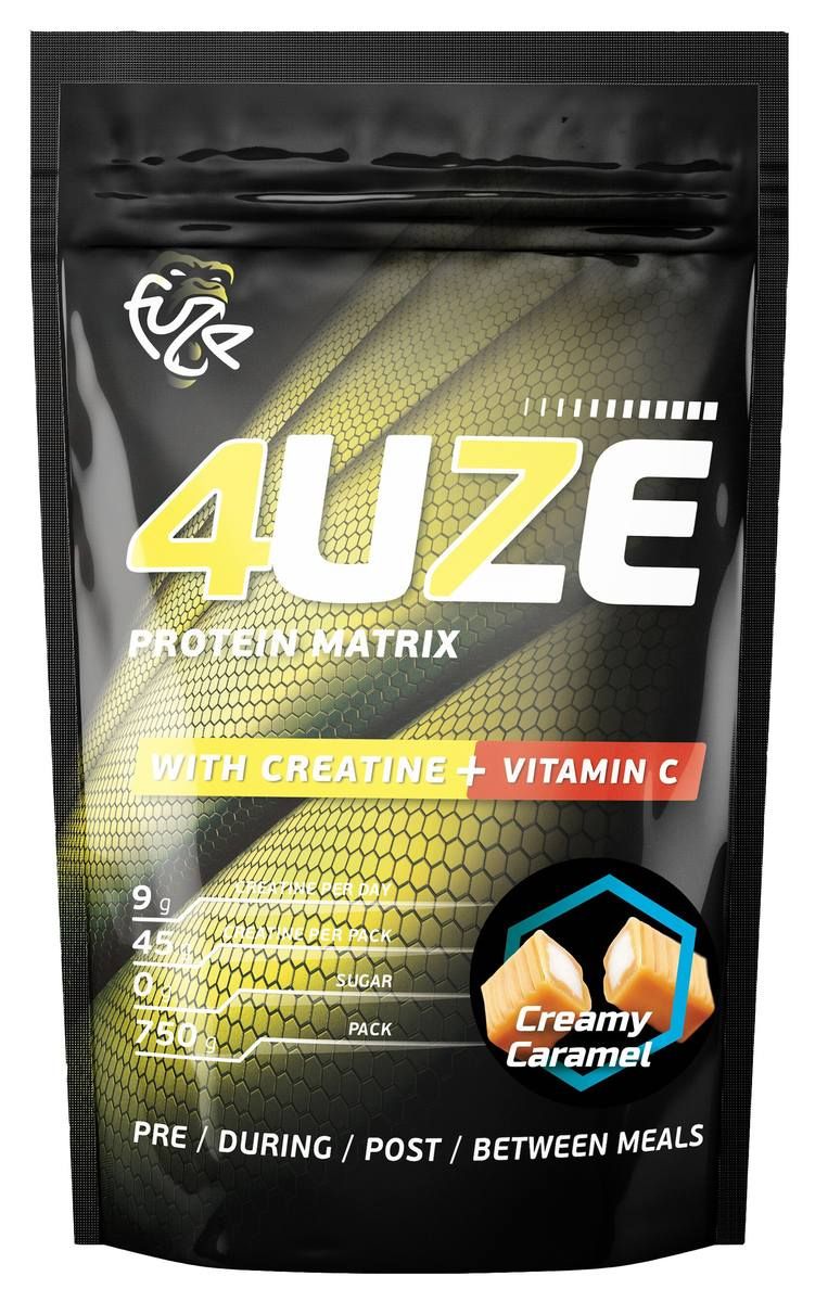 Протеин 4uze Protein + Creatine, 750 г, creamy caramel