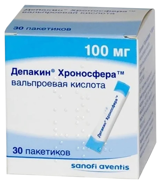 Депакин Хроносфера гранулы 100 мг пакетики 30 шт., Sanofi Aventis, Франция  - купить