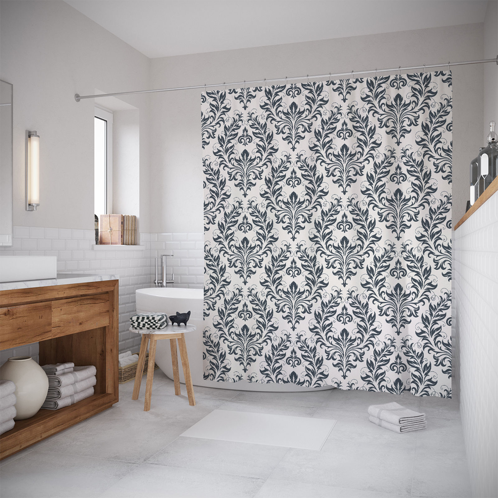 

Штора для ванной JoyArty «Показательные листья» 180x200, Белый