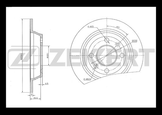 Тормозной диск ZEKKERT BS-5128 1502₽