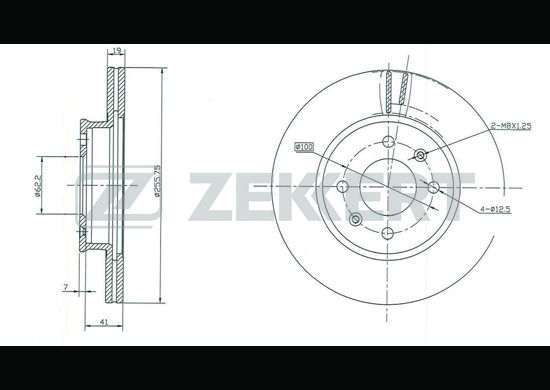 фото Тормозной диск zekkert bs-5390