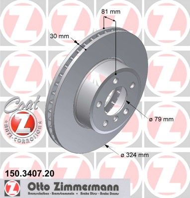 фото Тормозной диск zimmermann 150.3407.20