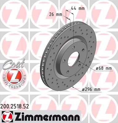 

Тормозной диск ZIMMERMANN 200.2518.52