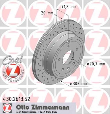 фото Тормозной диск zimmermann 430.2613.52