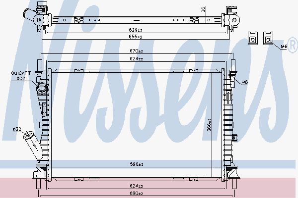 фото Радиатор охлаждения двигателя nissens 69223