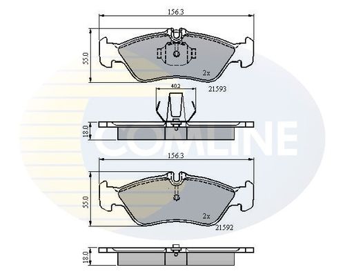 Комплект тормозных колодок, дисковый тормоз COMLINE CBP0478