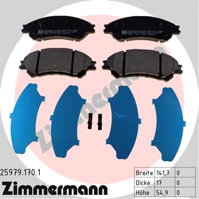 

Тормозные колодки ZIMMERMANN дисковые 25979.170.1
