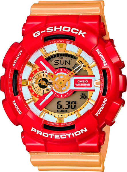 фото Японские наручные часы casio g-shock ga-110cs-4a с хронографом