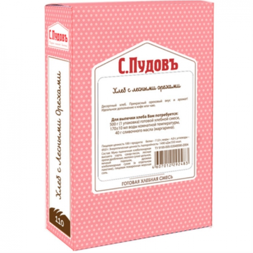 фото Хлебная смесь хлеб с лесными орехами 500 г с.пудовъ