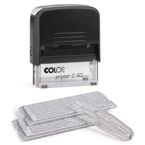 Штамп самонаборный Colop Printer C40 SET-F РУС с рамкой. 2 кассы. 6 строк (без рамки)