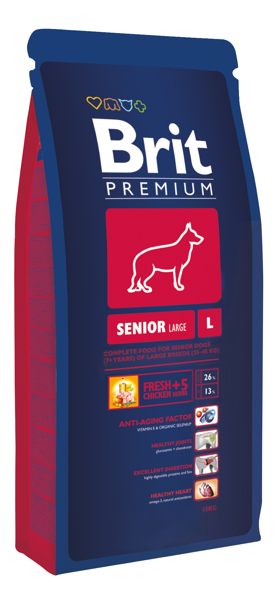 фото Сухой корм для собак brit premium senior l, пожилых крупных пород, курица, 15кг