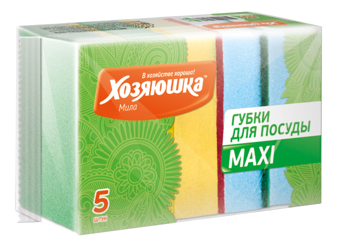 фото Губка для посуды хозяюшка мила maxi 5 шт