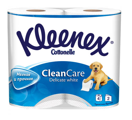 Купить Туалетная бумага Kleenex Delicate White 2-ух слойная 4 шт., туалетная бумага Clean Care Delicate White 4 шт