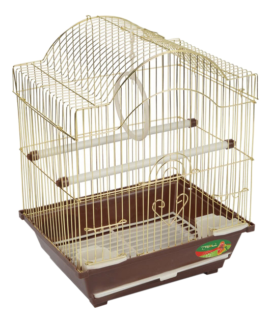 Клетка для птиц Triol 2113, 30 х 23 х 39 см, оцинкованная решетка/бирюзовый поддон