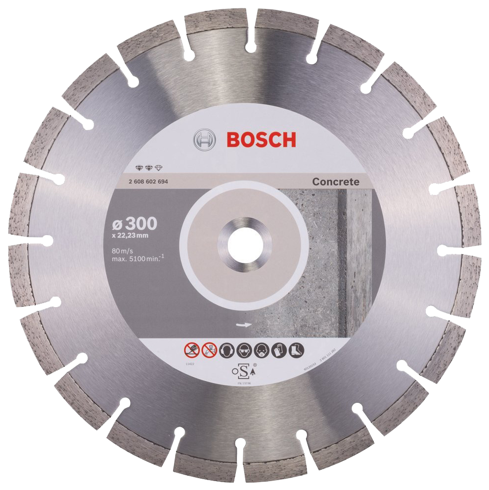 фото Диск отрезной алмазный bosch ef concrete300-22,23 2608602694