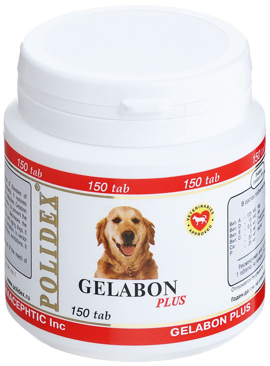 фото Витаминный комплекс для собак polidex gelabon plus, лечение заболеваний суставов 150 таб