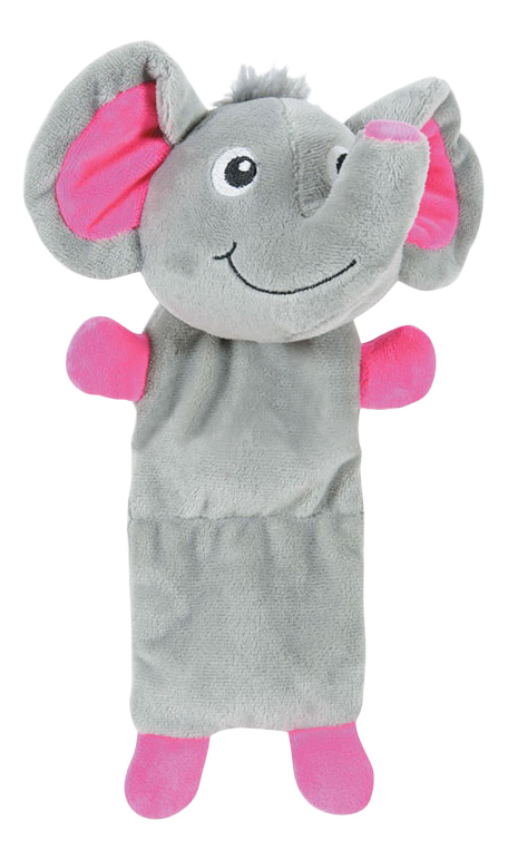 фото Мягкая игрушка для собак zolux слоник, розовый, серый, 29 см
