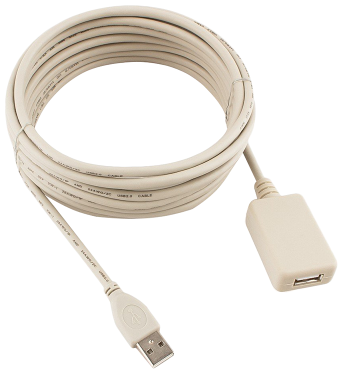 фото Кабель gembird usb a-usb a, m-f 4,8м white (uae016)