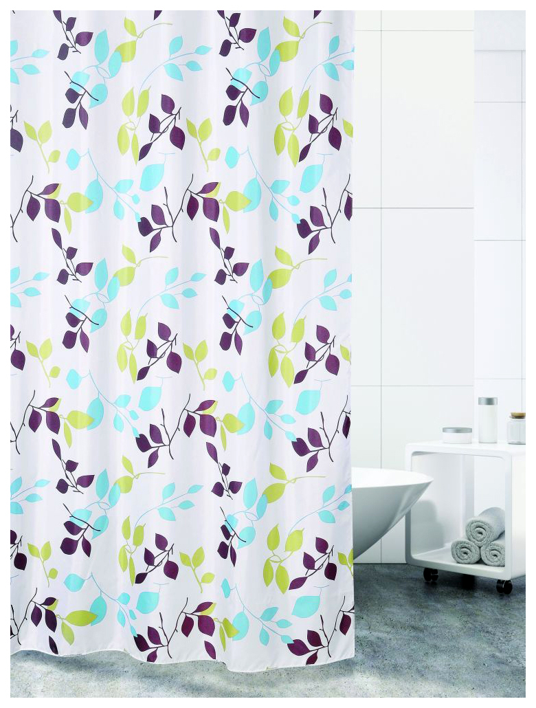 

Штора 180х180 для ванной SUMMER LEAF (разноцветная)
