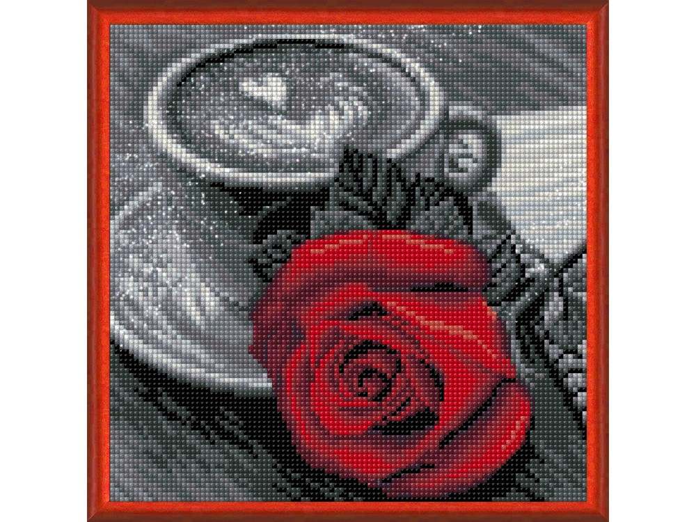 

Алмазная вышивка Алмазная Живопись Роза и кофе, 25x25 см, Роза и кофе