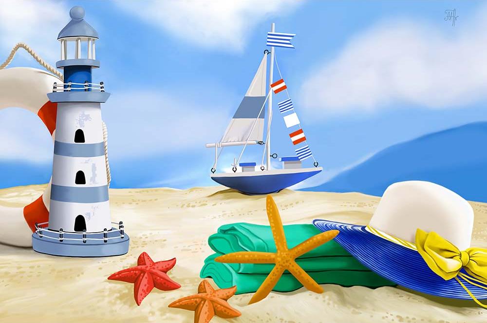 

Алмазная вышивка Алмазное Хобби Мечты о море, 40x60 см, Мечты о море