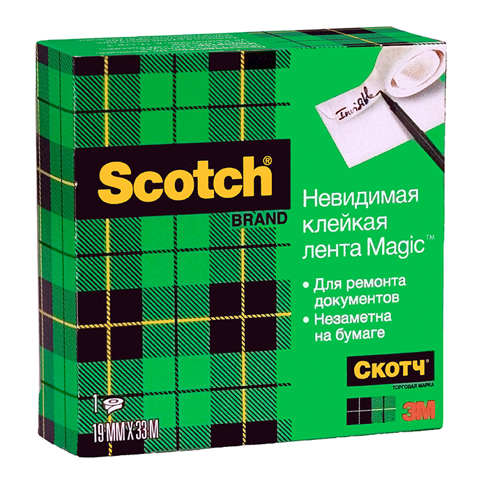 фото Лента невидимая клейкая в коробке scotch® magic™ 3m