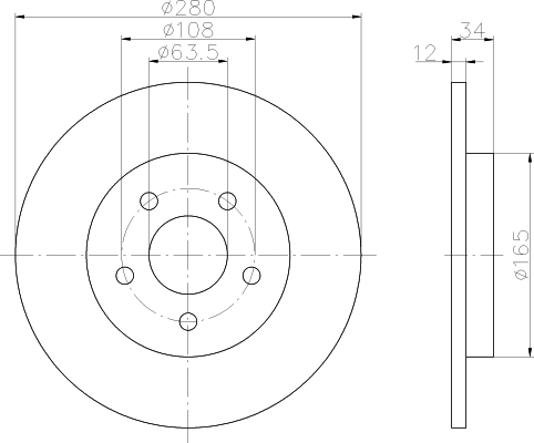 фото Тормозной диск hella pagid 8dd355108061 hella pagid/behr