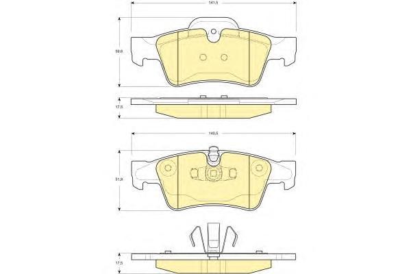 

Комплект тормозных колодок Girling 6116432