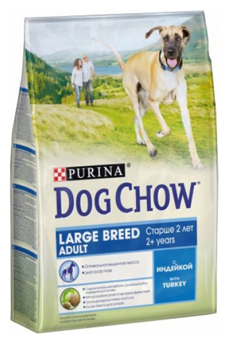 фото Сухой корм для собак dog chow adult large breed, индейка, 2,5кг